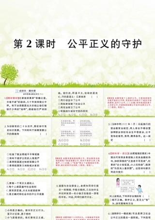 八年级下册道德与法治课件-第2课时 公平正义的守护.pptx