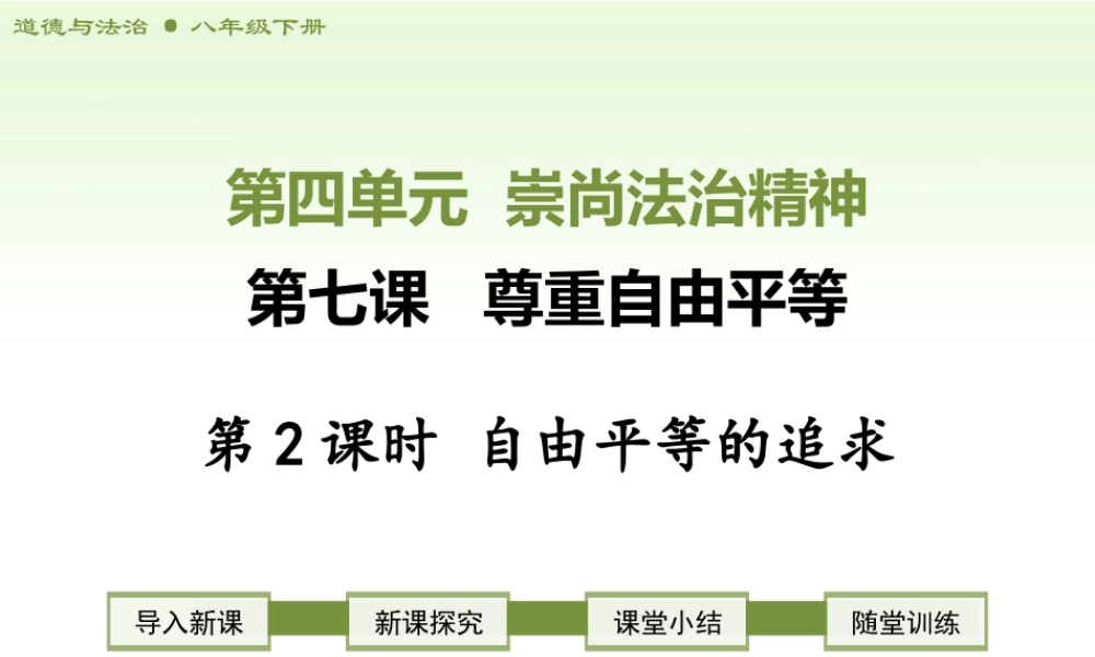 八年级下册道德与法治课件-第2课时　自由平等的追求.ppt