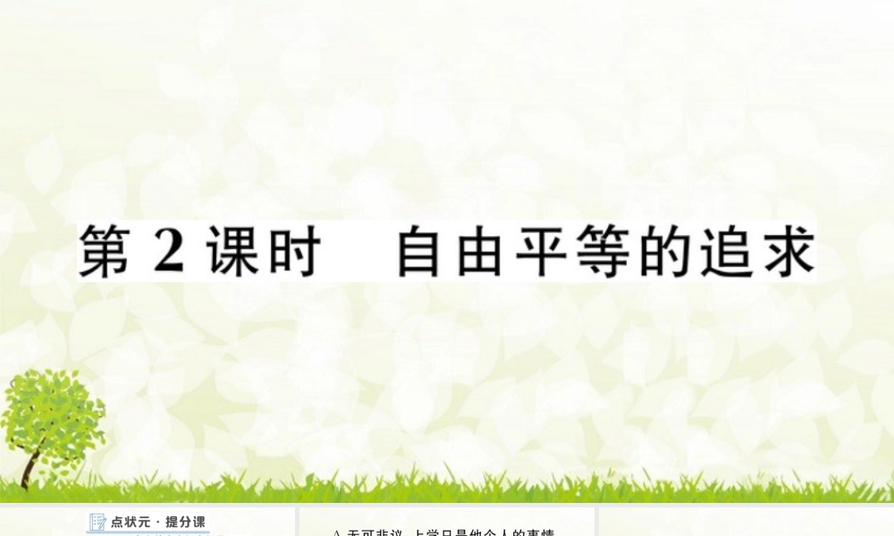 八年级下册道德与法治课件-第2课时 自由平等的追求.pptx