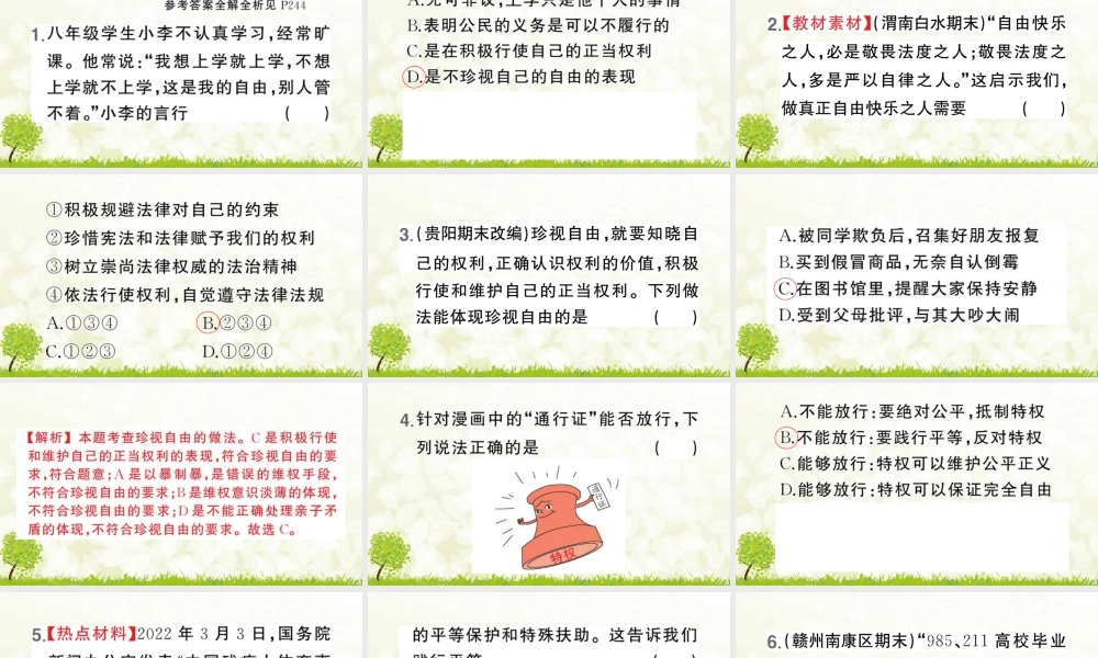 八年级下册道德与法治课件-第2课时 自由平等的追求.pptx