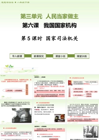 八年级下册道德与法治课件-第5课时   国家司法机关.ppt