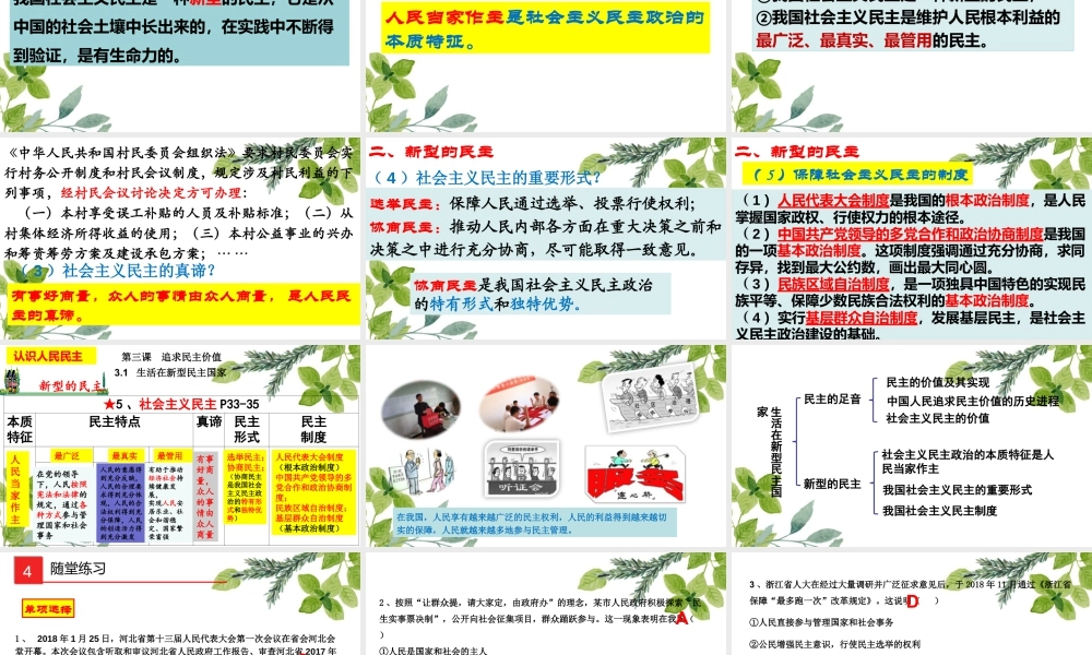 初中道德与法治九年级上册课件-3.1生活在新型民主国家.ppt