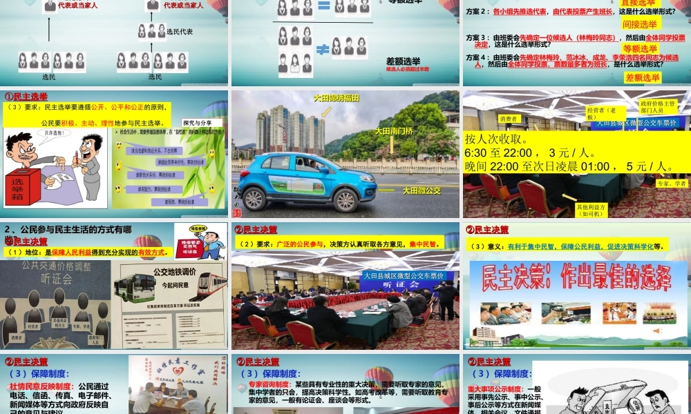 初中道德与法治九年级上册课件-3.2 参与民主生活.ppt