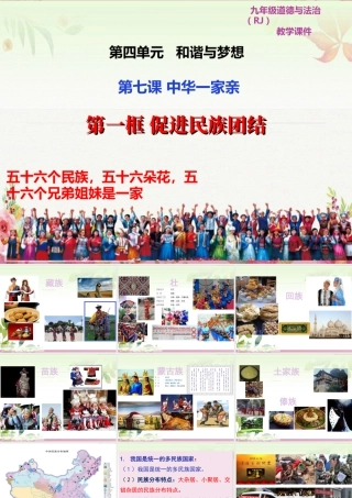 初中道德与法治九年级上册课件-7.1 促进民族团结.ppt