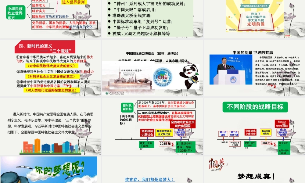 初中道德与法治九年级上册课件-8-1 我们的梦想.pptx