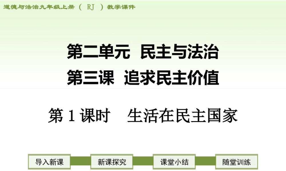 初中道德与法治九年级上册课件-第1课时 生活在民主国家.ppt
