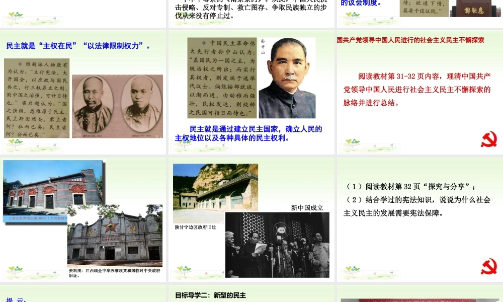 初中道德与法治九年级上册课件-第1课时 生活在民主国家.ppt