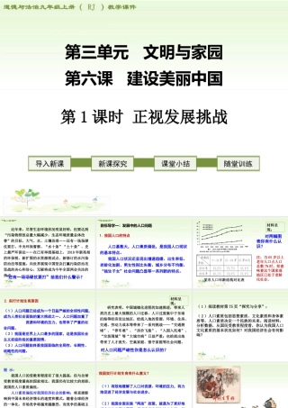 初中道德与法治九年级上册课件-第1课时 正视发展挑战.ppt