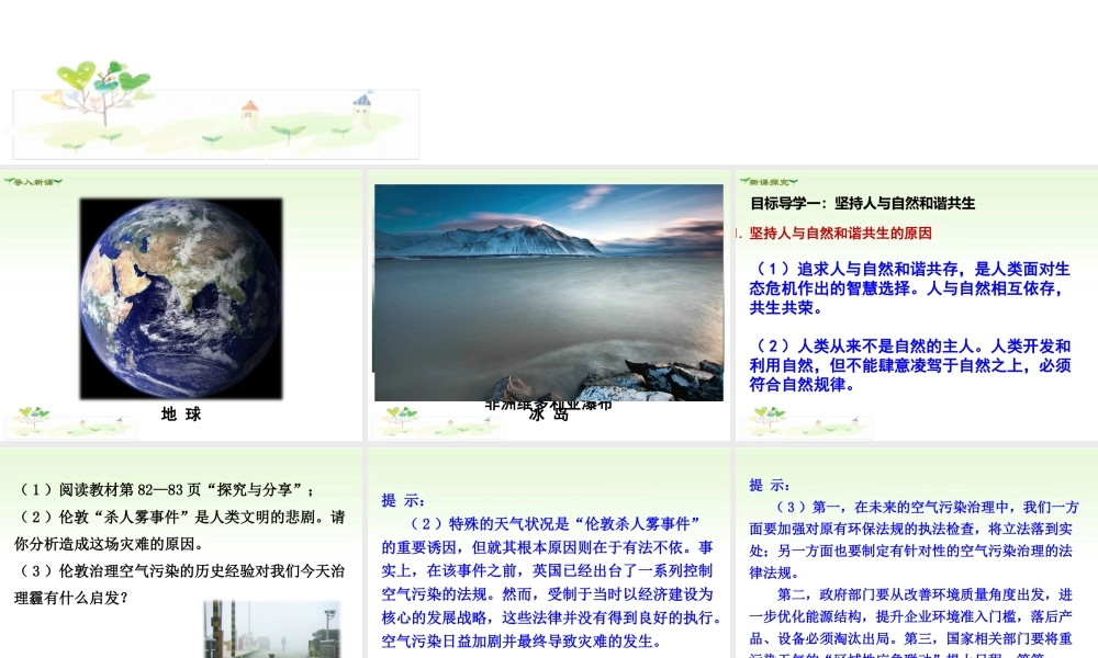 初中道德与法治九年级上册课件-第2课时 共筑生命家园.ppt