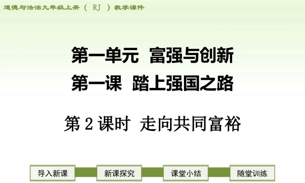 初中道德与法治九年级上册课件-第2课时 走向共同富裕.ppt