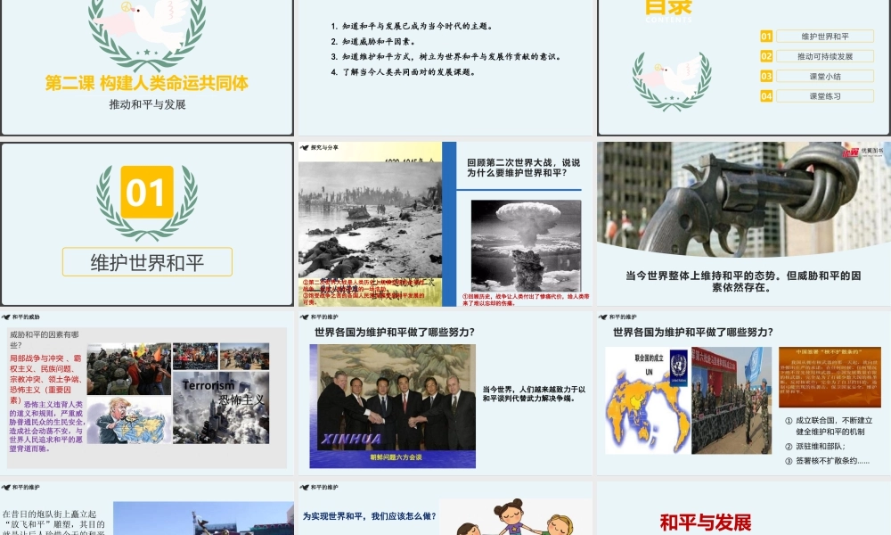 初中道法九年级下课件-2.1推动和平与发展.pptx