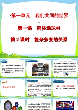 初中道法九年级下课件-第1单元第一课第2课时  复杂多变的关系.ppt