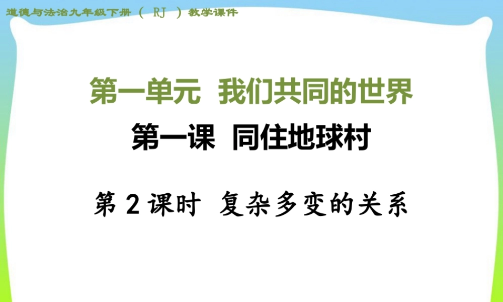 初中道法九年级下课件-第2课时 复杂多变的关系.ppt