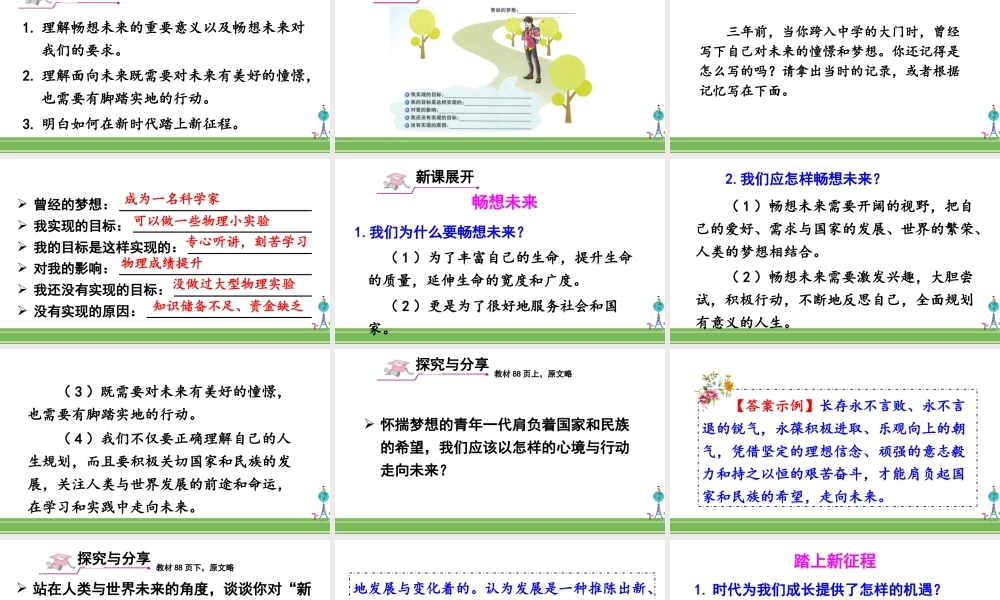 初中道法九年级下课件-第2课时 走向未来 (2).ppt