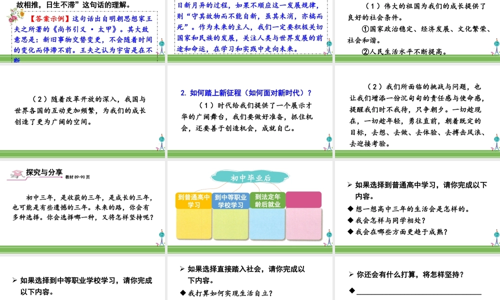 初中道法九年级下课件-第2课时 走向未来 (2).ppt