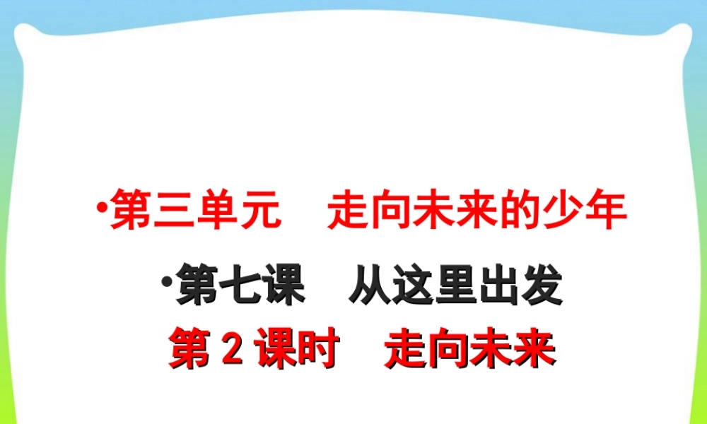初中道法九年级下课件-第3单元第7课第2课时  走向未来.ppt