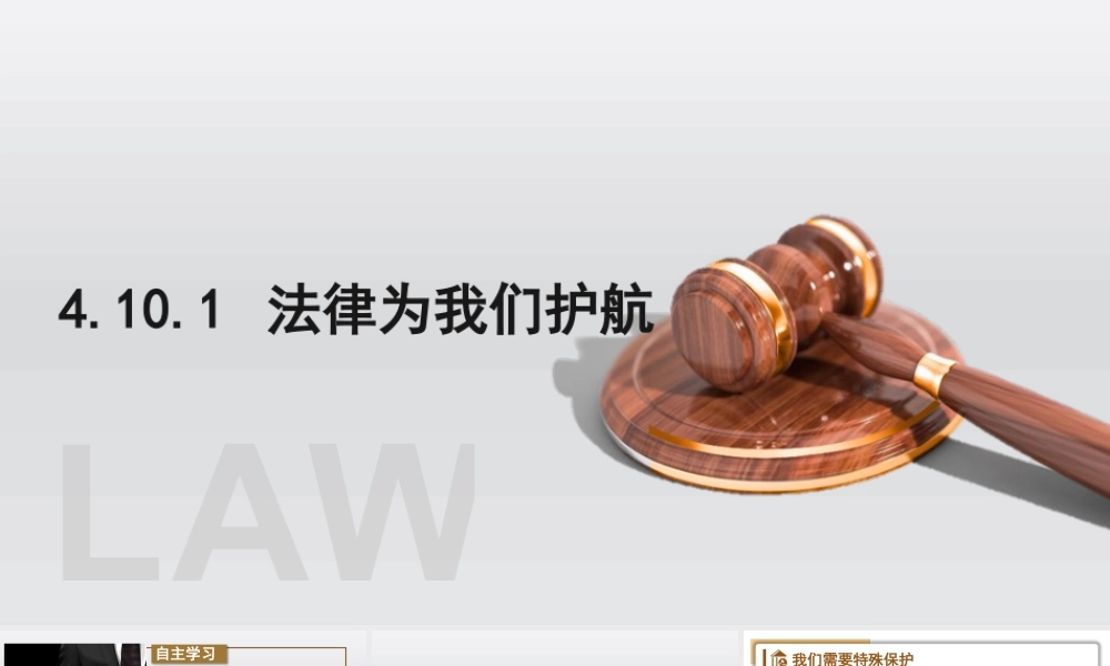 初中道法七年级下册课件-4.10.1 法律为我们护航.pptx