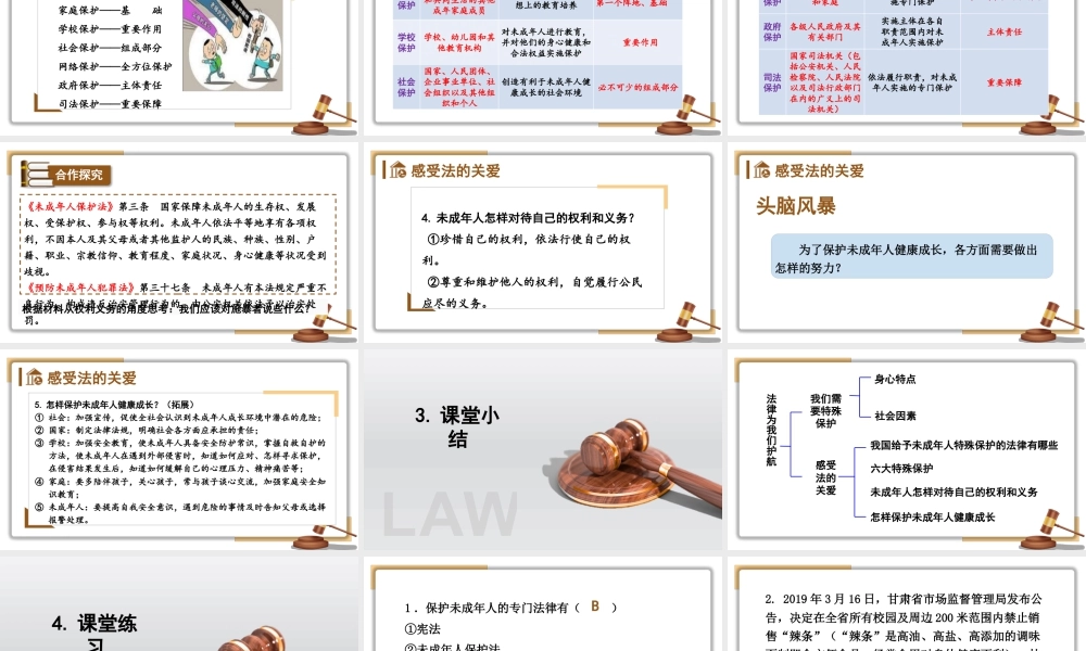 初中道法七年级下册课件-4.10.1 法律为我们护航.pptx