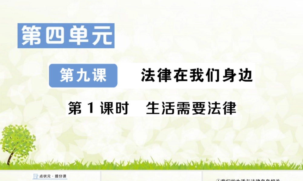 初中道法七年级下册课件-第1课时 生活需要法律.pptx