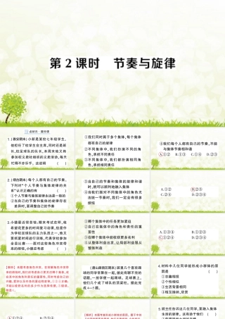 初中道法七年级下册课件-第2课时 节奏与旋律.pptx