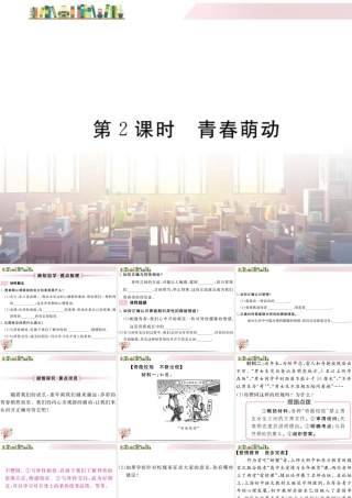 初中道法七年级下册课件-第2课时 青春萌动.ppt