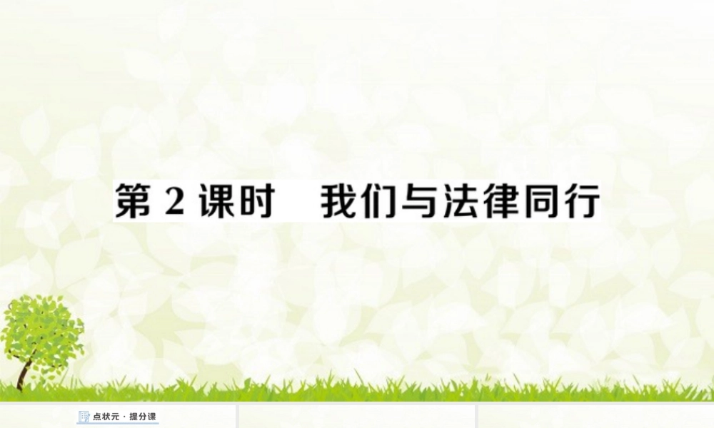 初中道法七年级下册课件-第2课时 我们与法律同行.pptx