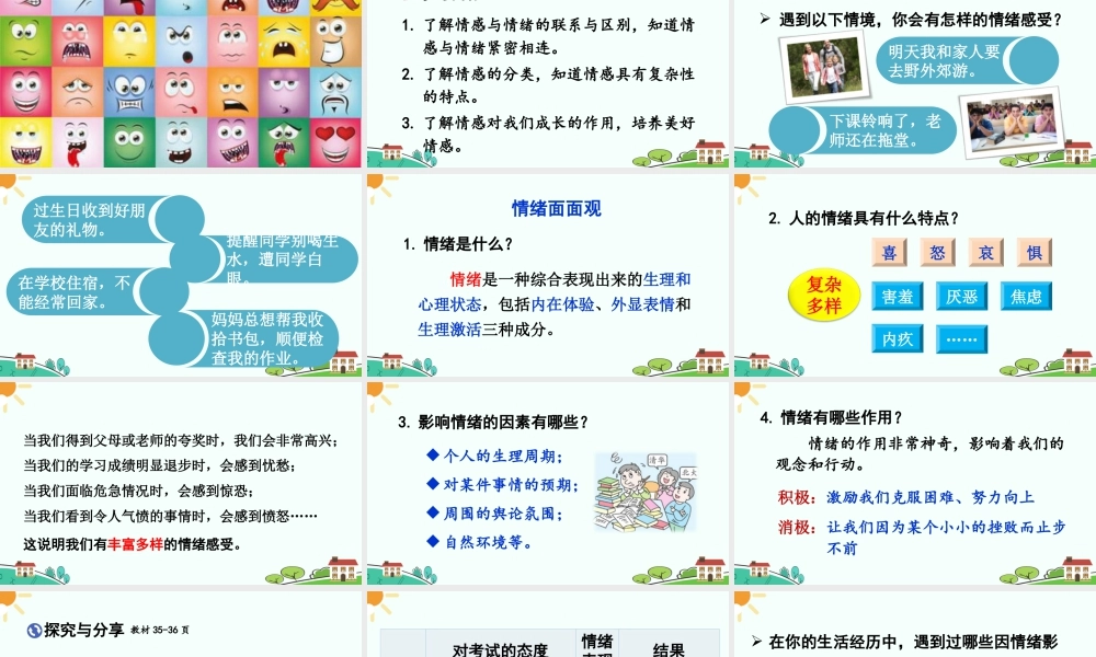 初中道法七年级下册课件-青春的情绪.ppt