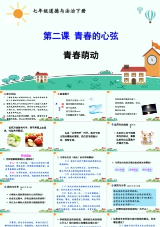 初中道法七年级下册课件-青春萌动.ppt