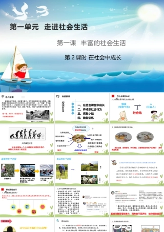 道德与法治八上课件-1.2在社会中成长.pptx
