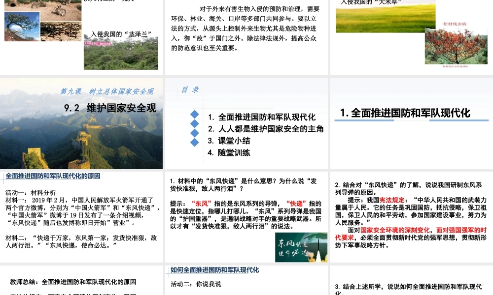 道德与法治八上课件-9.2 维护国家安全观.ppt