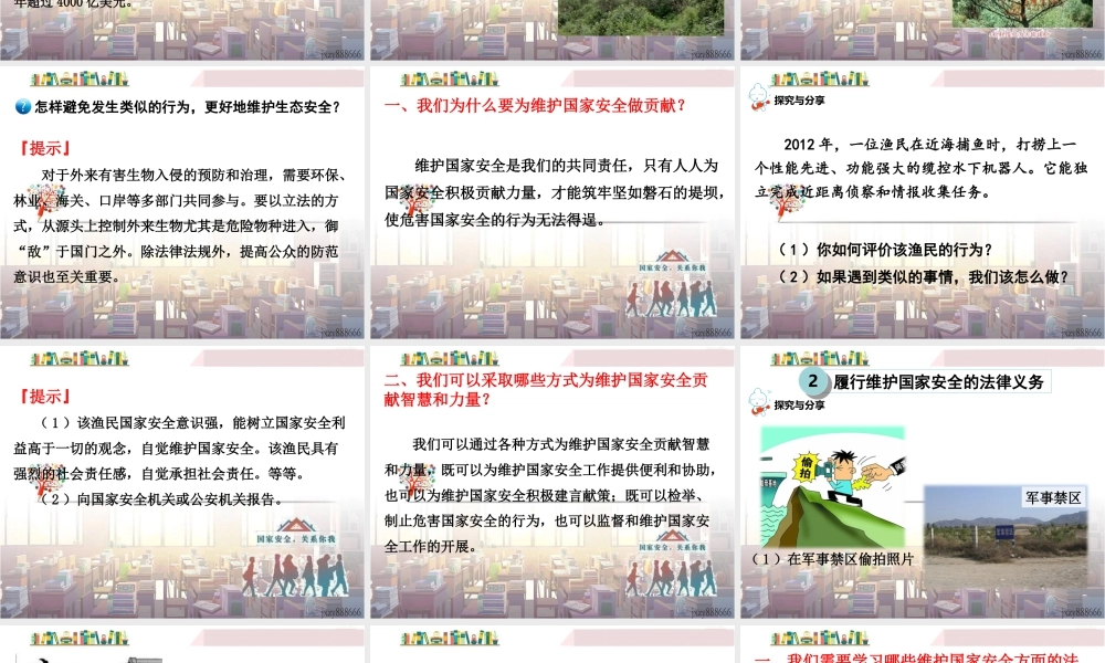 道德与法治八上课件-第2课时 维护国家安全.ppt