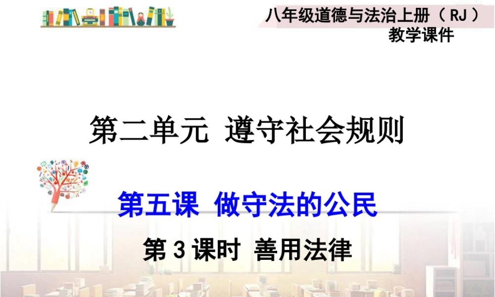 道德与法治八上课件-第3课时 善用法律.ppt