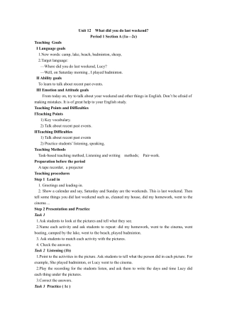 Unit12++What+did+you+do+last+weekend教案-年人教版七下.docx