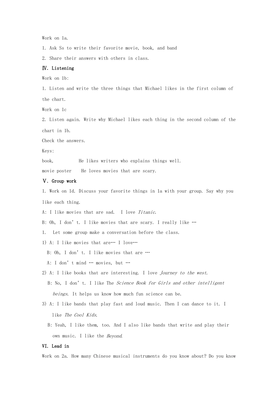 九年级英语全册 Unit 9 I like music that I can dance to（第4课时）教案 （新版）人教新目标版.doc_第3页