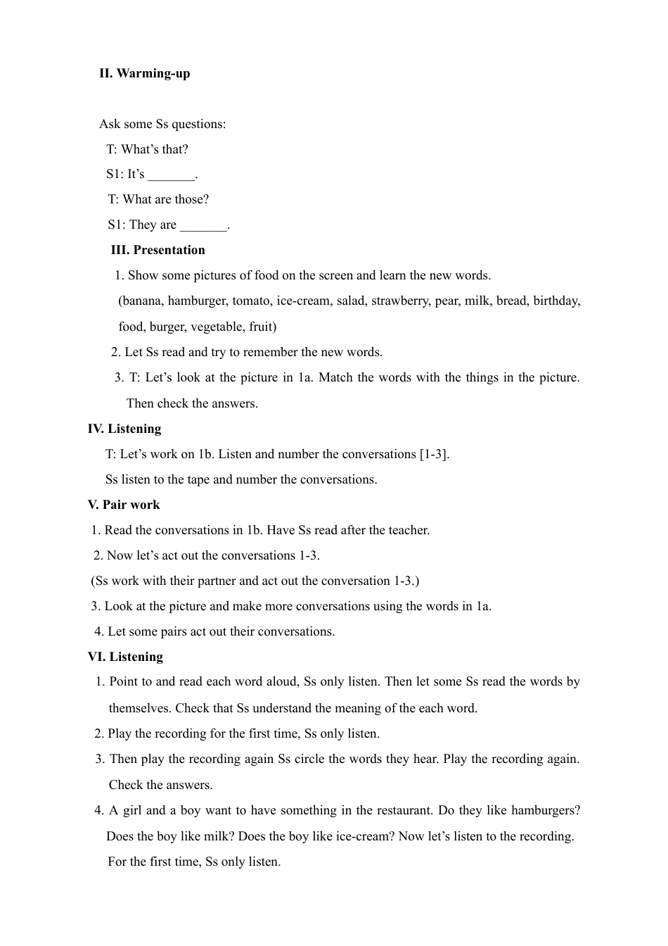 七年级英语上册：Unit 6 Do you like bananas？教案_1_.doc_第3页