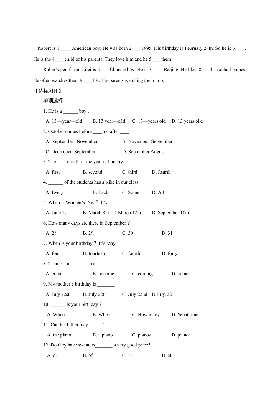 七年级英语上册Unit 8 Section B(2a—2C) 学案.doc_第2页