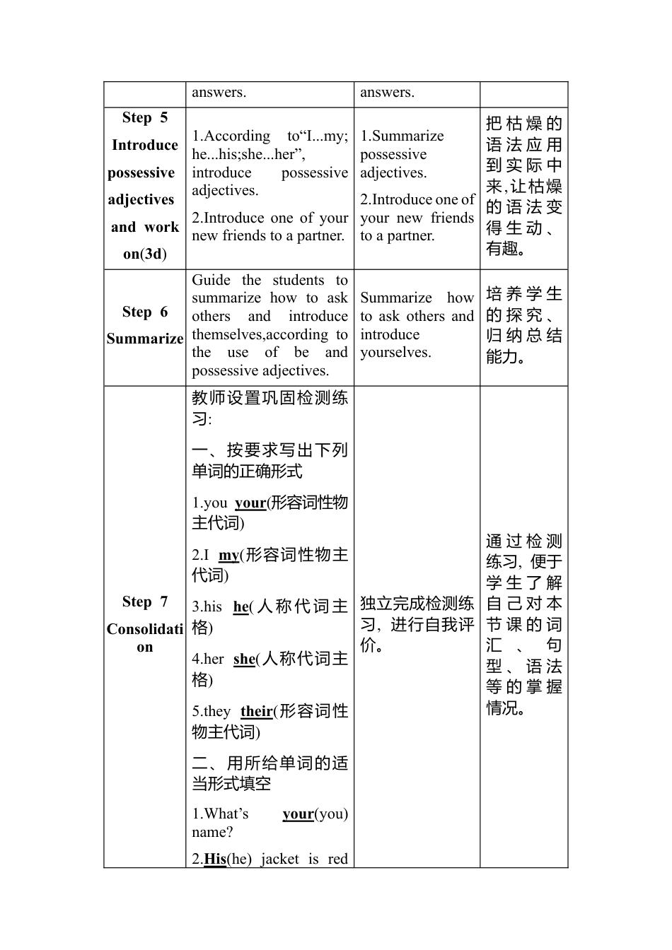 人教版（2024）七年级上册 Unit 1 You and Me  Section A Grammar Focus-3d教案 （共1课时，表格式）.docx_第3页