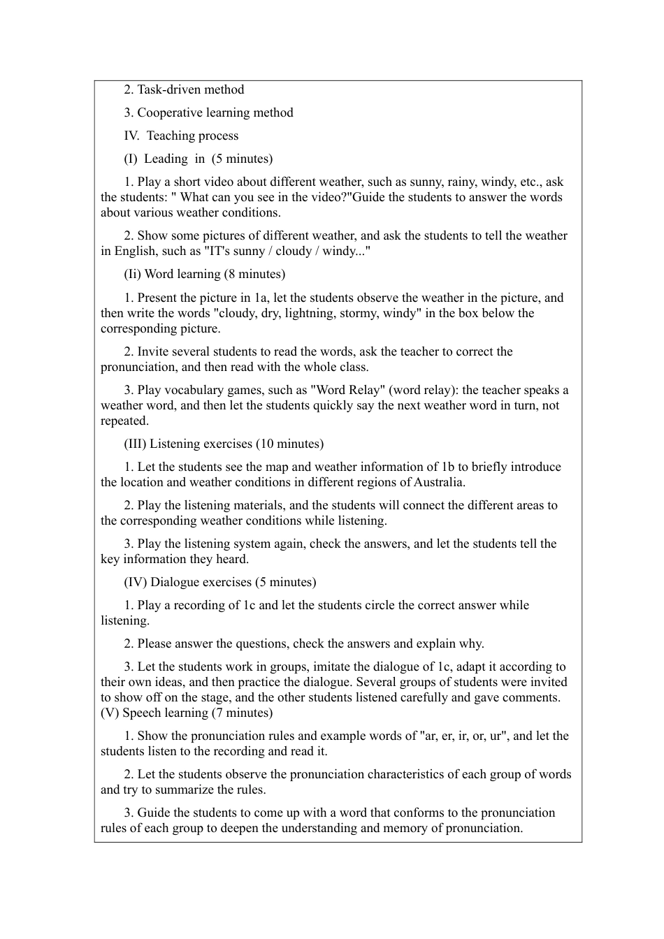 人教版初中英语七下-Unit 6 rain or shine Section A 1a-pronunciation  教案 .docx_第2页