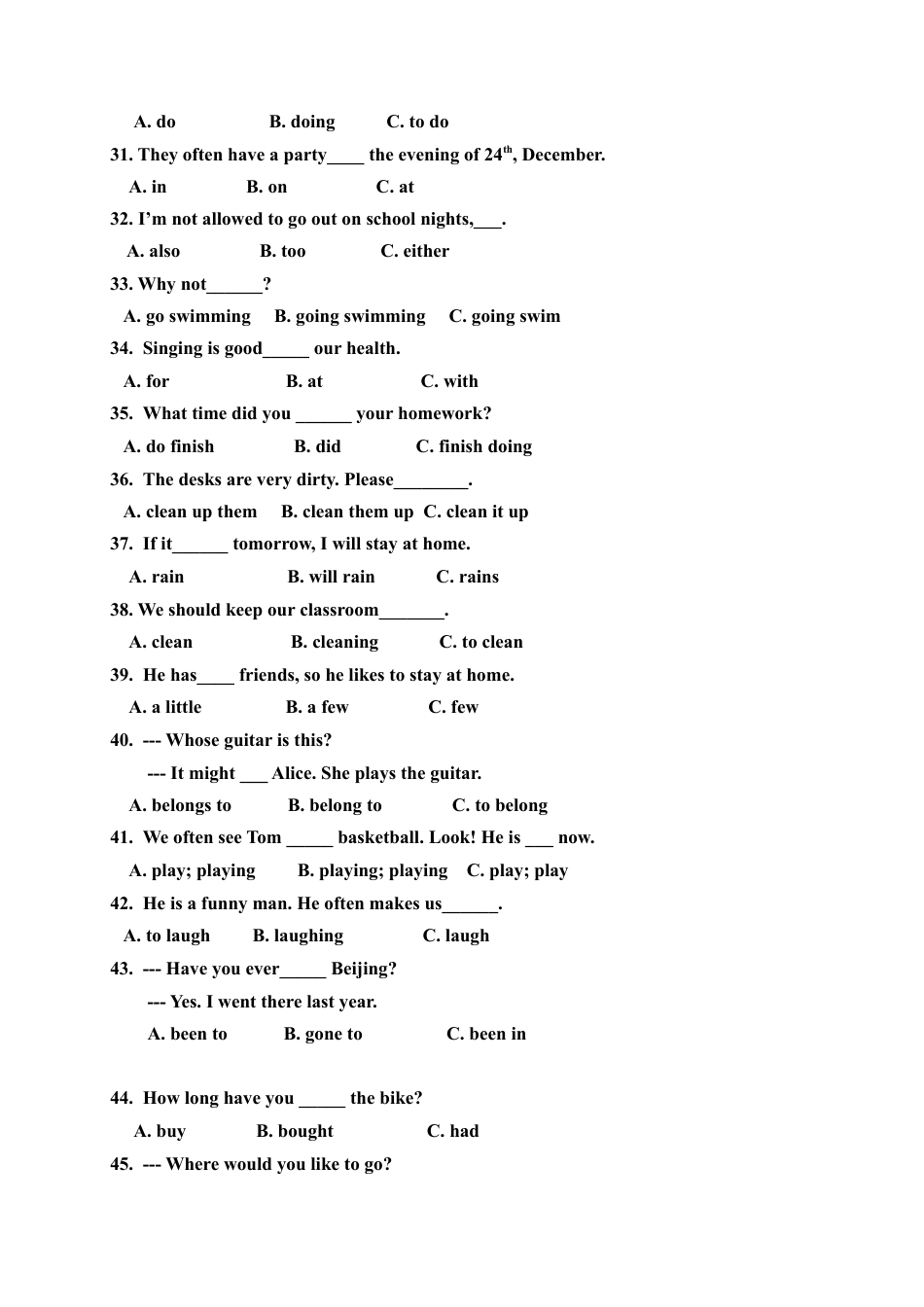 人教版九年级英语期中测试_09（无听力，附答案）.doc_第2页