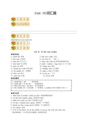人教版七年级（下）英语第19讲：unit 10词汇篇 （教师版）.docx