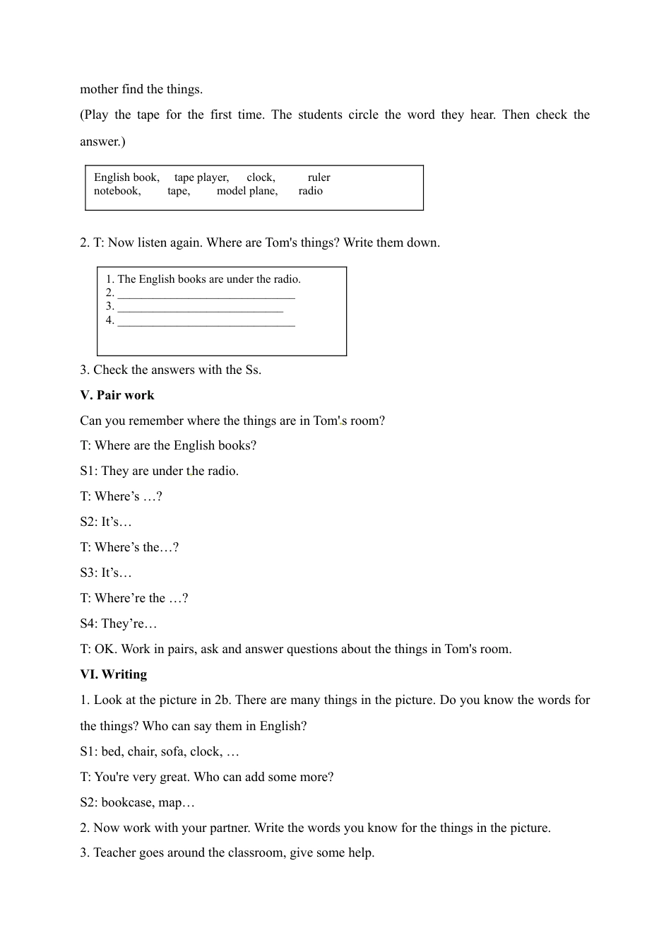 人教版七年级上册英语教案：Unit 4 Where is my schoolbag Section B 1.doc_第3页