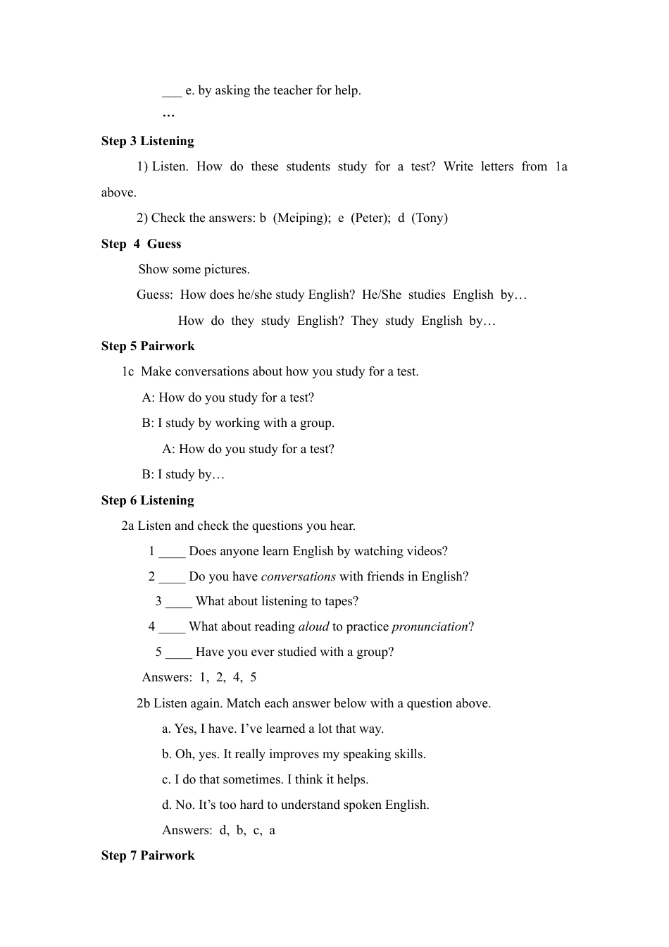 人教初中九年级英语全册-Unit 1 How can we become good learners 教案.doc_第3页