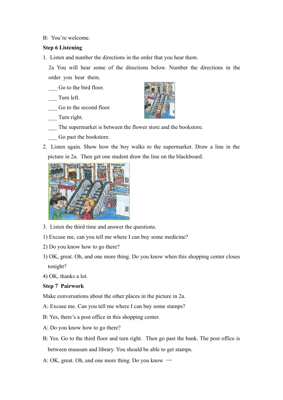 人教初中九年级英语全册-Unit 3 Could you please tell me where the restrooms are教案.doc_第3页