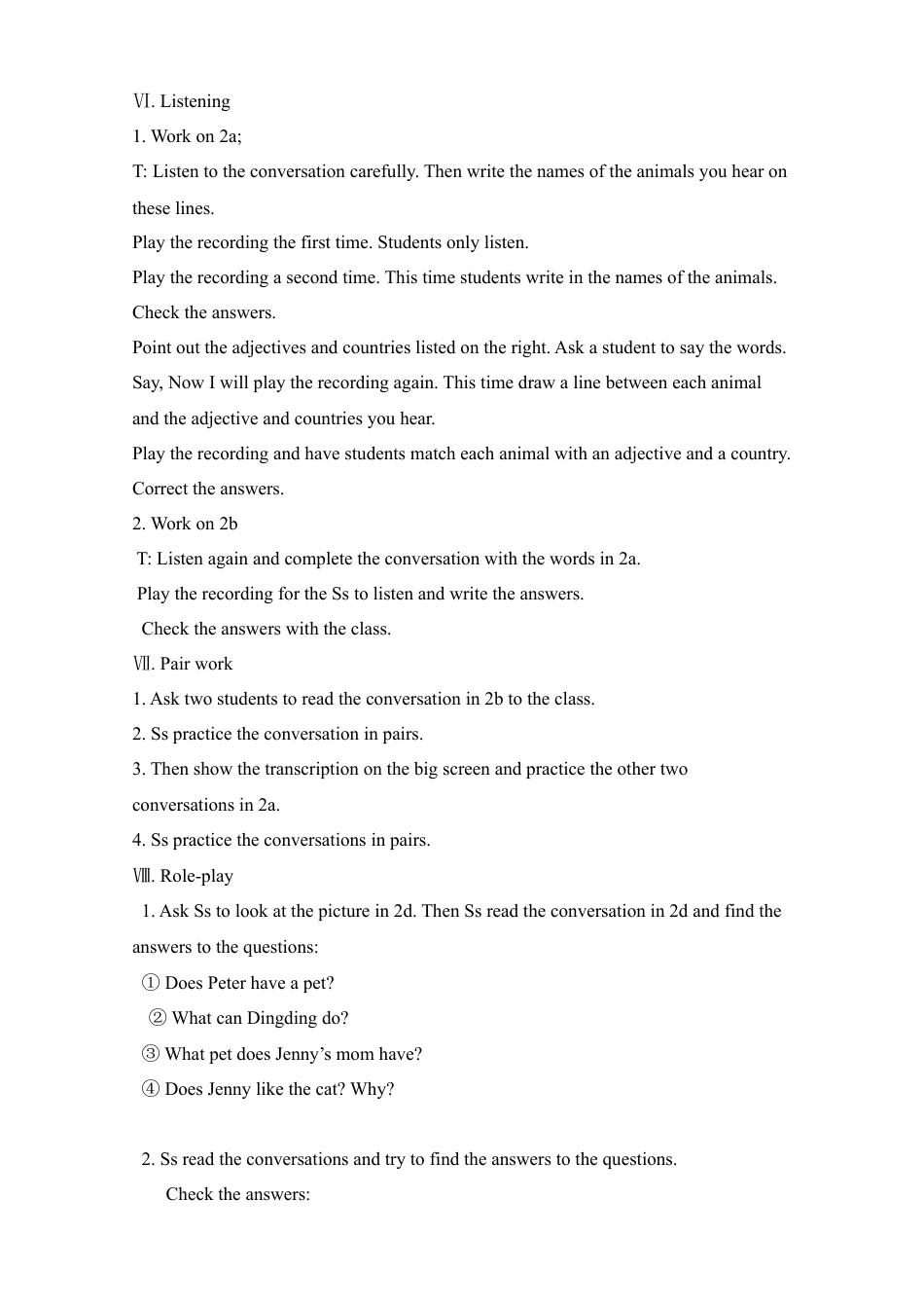 人教初中英语七年级下教案-Unit 5.doc_第3页