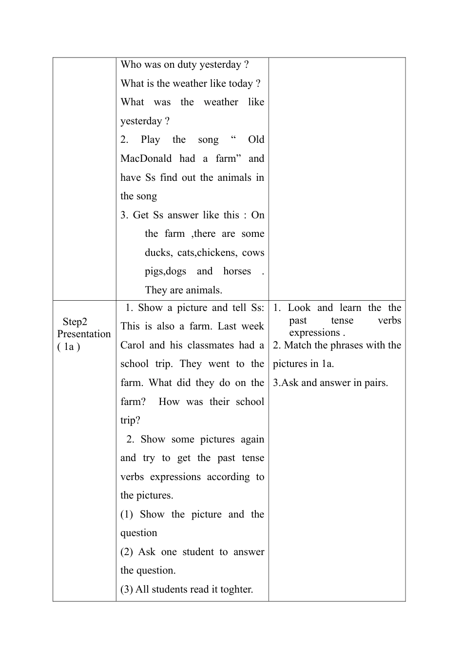 人教新课标七年级英语下册 教学设计《Unit 11  How was your school trip》（4课时）.doc_第2页