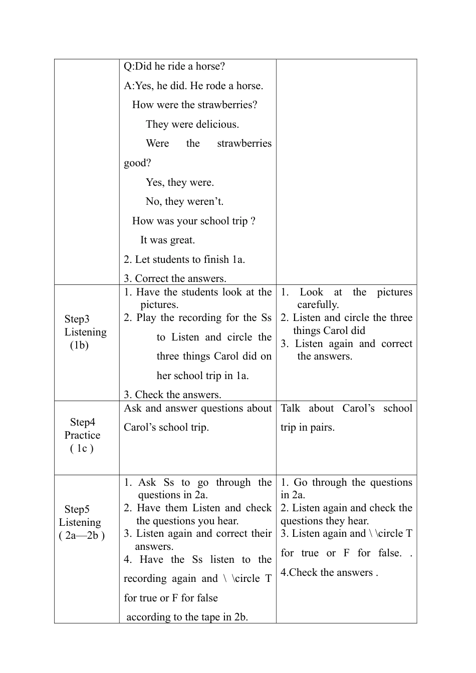 人教新课标七年级英语下册 教学设计《Unit 11  How was your school trip》（4课时）.doc_第3页