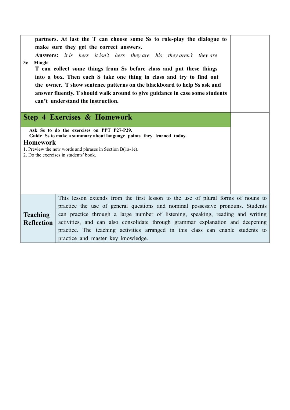 人教英语七年级上Unit 3 Section A（GF-3c）教案 .docx_第3页