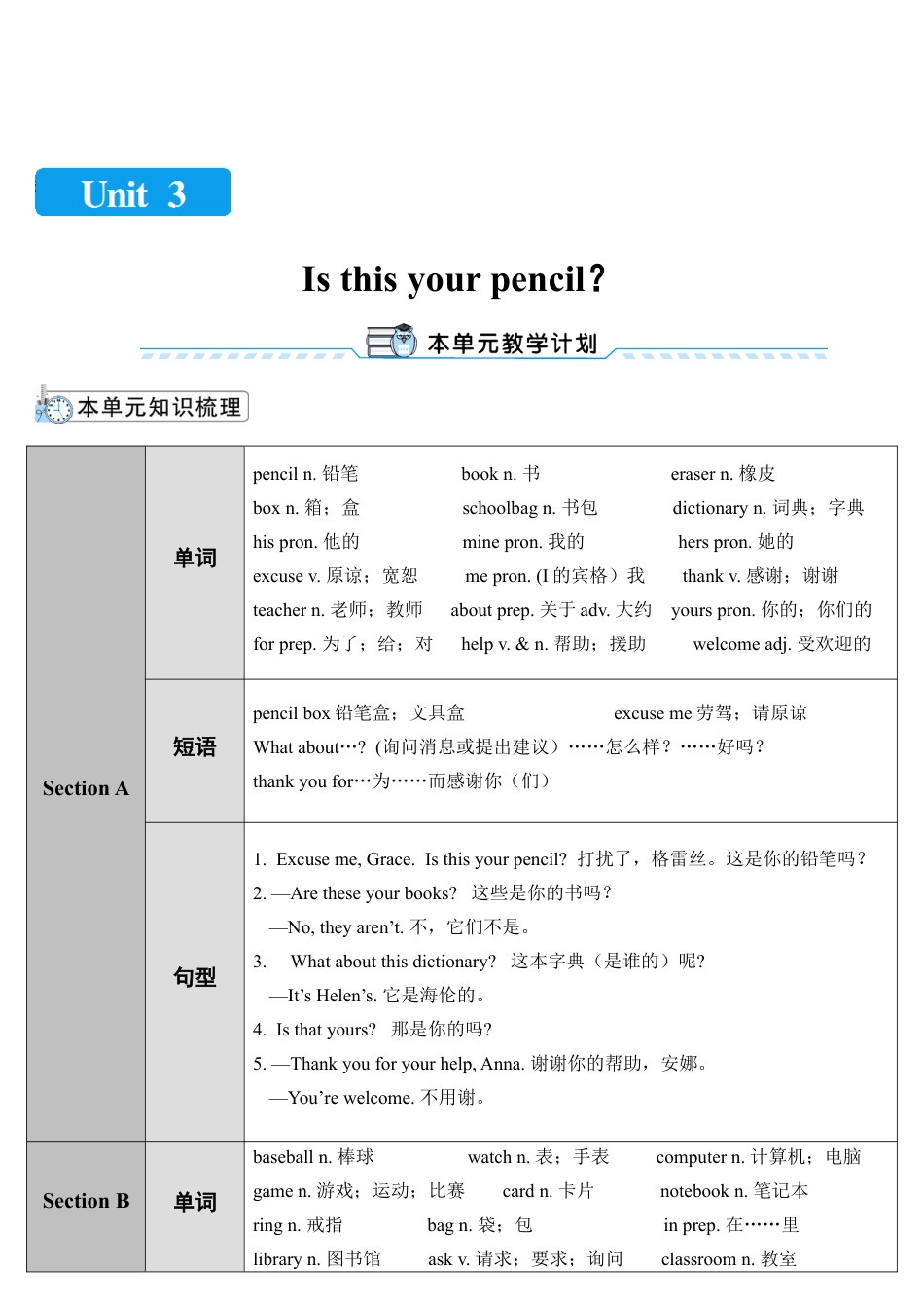 人教英语七年级上Unit 3 第1课时.doc_第1页