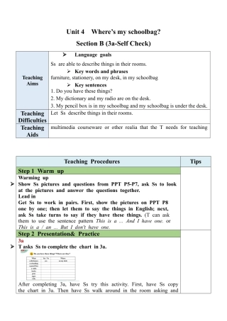 人教英语七年级上Unit 4 Section B (3a-Self Check).docx