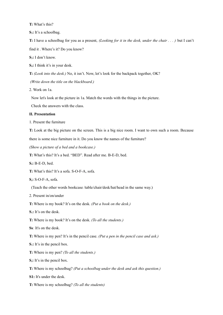 人教英语七年级上Unit 4 教案（共计18页）.doc_第3页